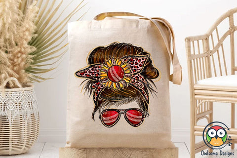 Cricket Messy Bun Sublimation Sublimation Owlsome.Designs 