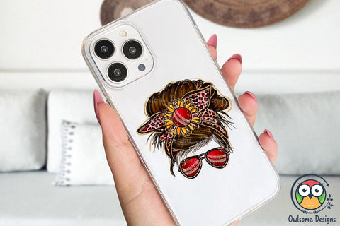 Cricket Messy Bun Sublimation Sublimation Owlsome.Designs 