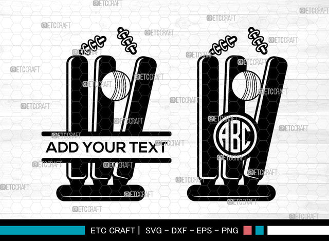 Cricket Monogram SVG, Cricket SVG, Cricket Bat Svg, Cricket Ball Svg, Cricket Stump Svg, Cricket Helmet Svg, Split Monogram SVG ETC Craft 