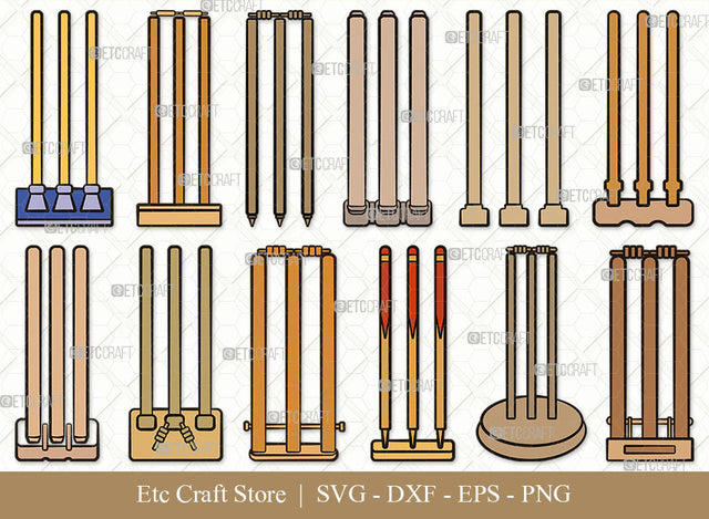 Cricket Stump SVG, Stump Clipart, Sports Svg, Cricket Svg, Stump Svg, Sports Lover Svg, Cricket Lover Svg, Cricket Stump Bundle SVG ETC Craft 