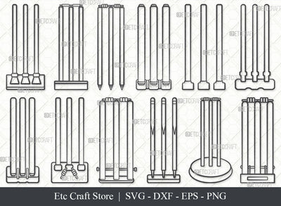 Cricket Stump SVG, Stump Outline, Sports Svg, Cricket Svg, Stump Svg, Sports Lover Svg, Cricket Lover Svg, Cricket Stump Bundle SVG ETC Craft 