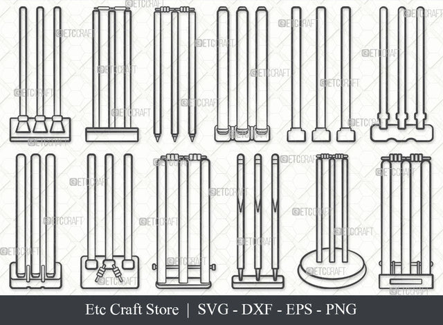 Cricket Stump SVG, Stump Outline, Sports Svg, Cricket Svg, Stump Svg, Sports Lover Svg, Cricket Lover Svg, Cricket Stump Bundle SVG ETC Craft 