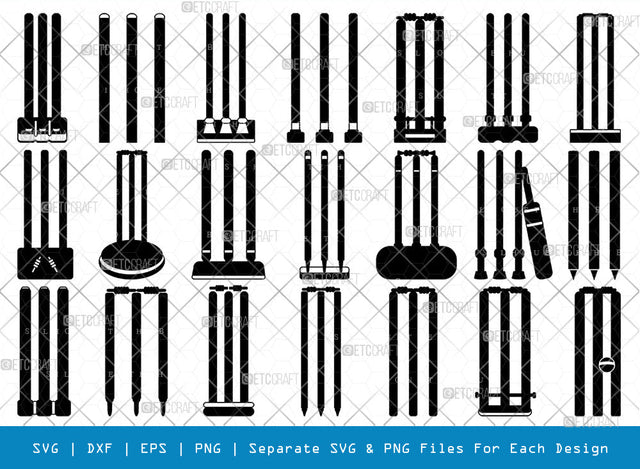 Cricket Stump SVG, Stump Silhouette, Sports Svg, Cricket Svg, Stump Svg, Sports Lover Svg, Cricket Lover Svg, Cricket Stump Bundle SVG ETC Craft 