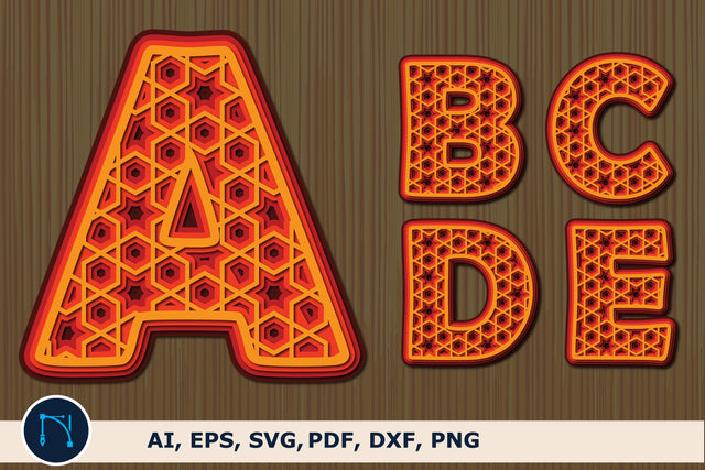 Cricut Alphabet A-Z layer SVG bundle SVG MD JOYNAL ABDIN 