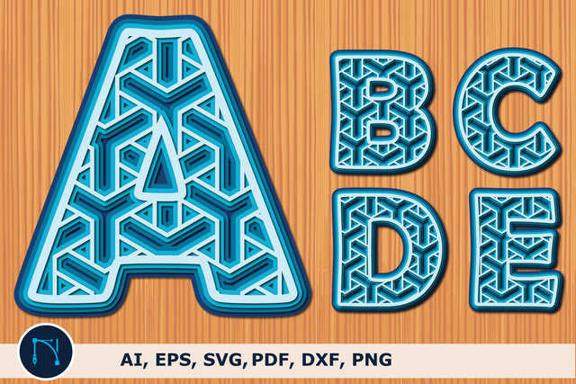 Cricut Alphabet A-Z layer SVG bundle SVG MD JOYNAL ABDIN 