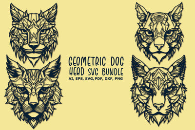 Cricut Cat Geometric Head SVG Bundle SVG MD JOYNAL ABDIN 