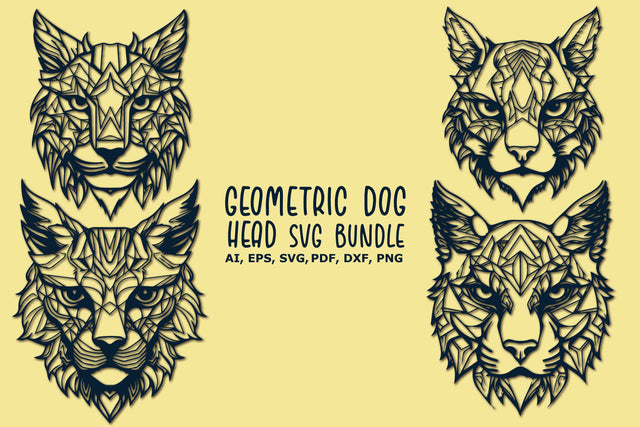 Cricut Cat Geometric Head SVG Bundle SVG MD JOYNAL ABDIN 
