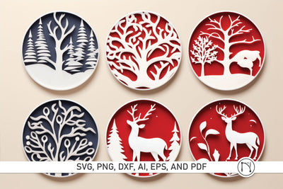 Cricut Christmas Coasters SVG bundle SVG MD JOYNAL ABDIN 