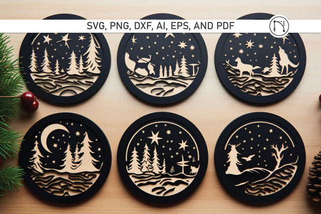 Cricut Christmas Coasters SVG bundle SVG MD JOYNAL ABDIN 