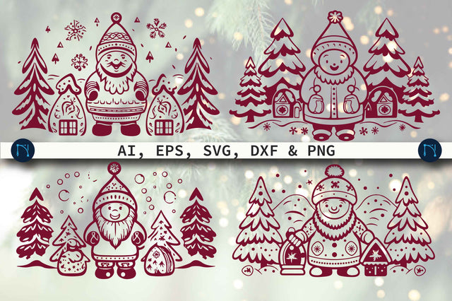 Cricut Christmas Gnome SVG Bundle SVG MD JOYNAL ABDIN 