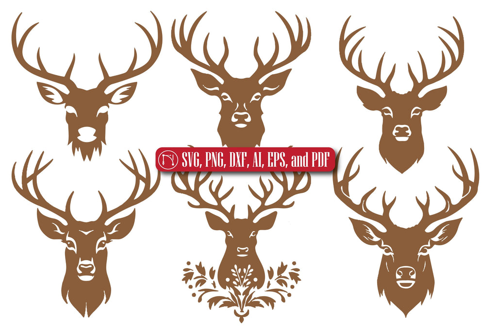 Cricut Christmas Reindeer Face SVG Bundle - So Fontsy