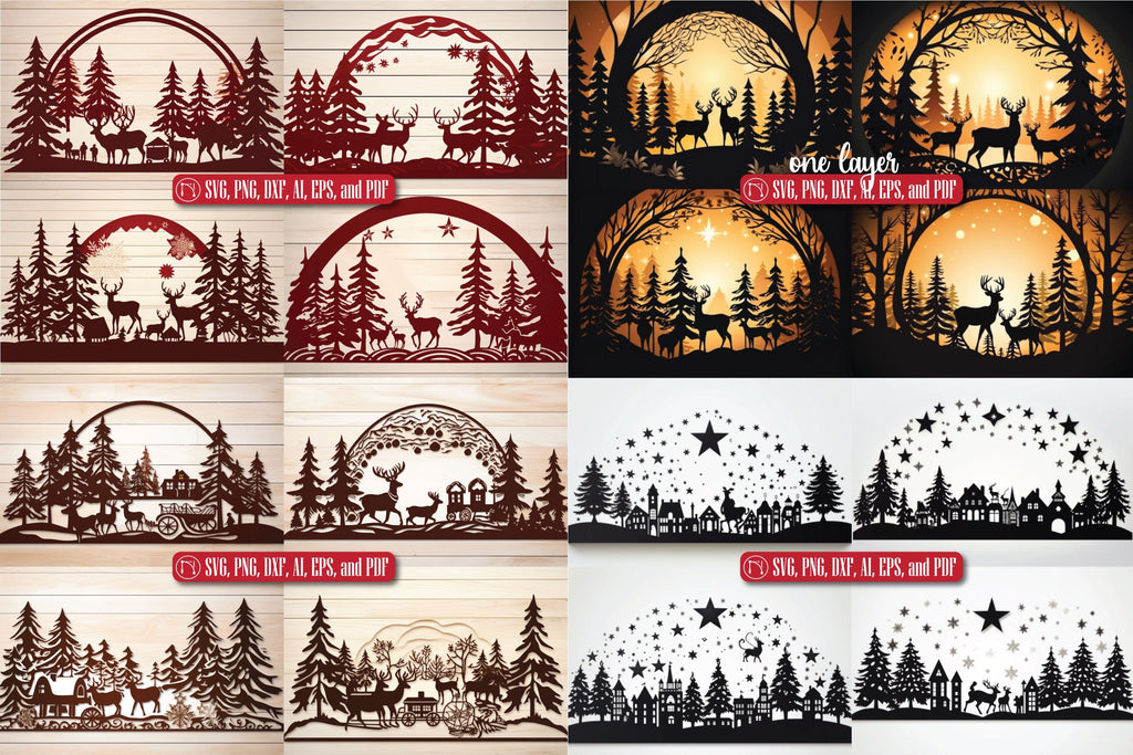 Cricut Christmas Scene SVG Mega Bundle - So Fontsy