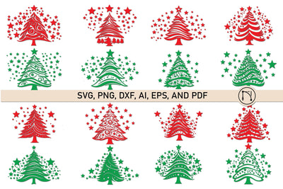 Cricut Christmas Tree Cut File SVG Set SVG MD JOYNAL ABDIN 