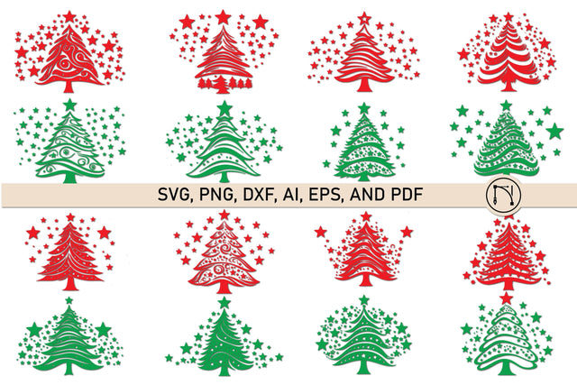 Cricut Christmas Tree Cut File SVG Set SVG MD JOYNAL ABDIN 