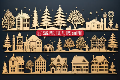 Cricut Christmas Village SVG Bundle SVG MD JOYNAL ABDIN 