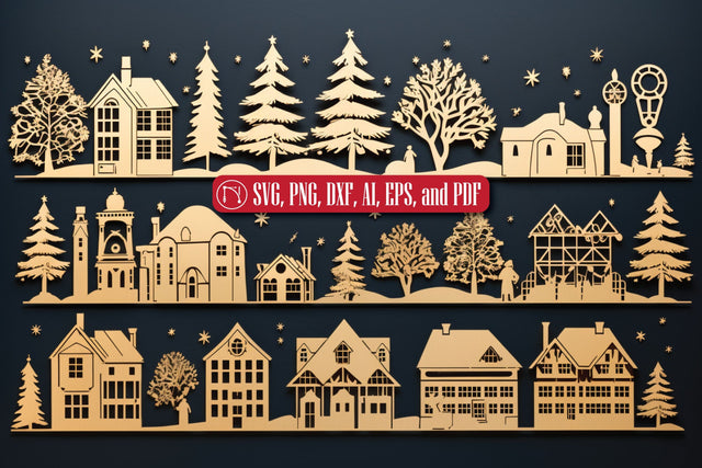Cricut Christmas Village SVG Bundle SVG MD JOYNAL ABDIN 