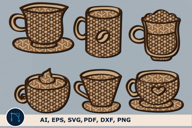 Cricut cute coffee cup layer SVG bundle SVG MD JOYNAL ABDIN 