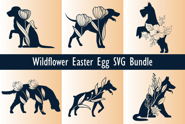Cricut Easter Dog Wildflower SVG Bundle SVG MD JOYNAL ABDIN 
