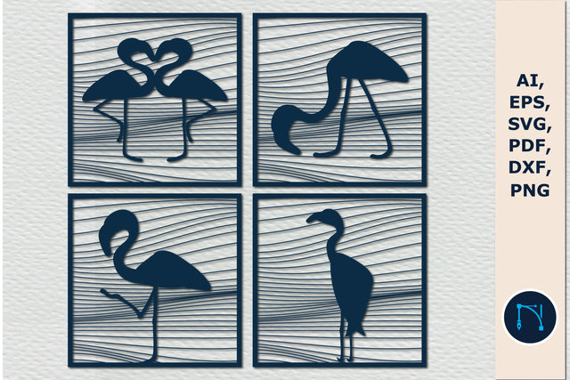 Cricut Flamingo wall decor SVG bundle SVG MD JOYNAL ABDIN 