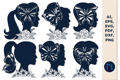 Cricut floral butterfly women SVG bundle SVG MD JOYNAL ABDIN 