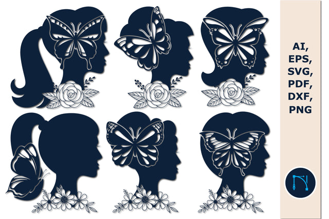 Cricut floral butterfly women SVG bundle SVG MD JOYNAL ABDIN 