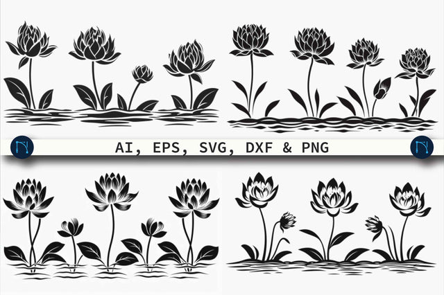 Cricut Floral Water Lily SVG Bundle SVG MD JOYNAL ABDIN 