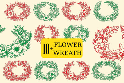 Cricut Floral Wreath SVG Bundle SVG MD JOYNAL ABDIN 