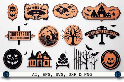 Cricut Halloween Wood Signs SVG Bundle SVG MD JOYNAL ABDIN 