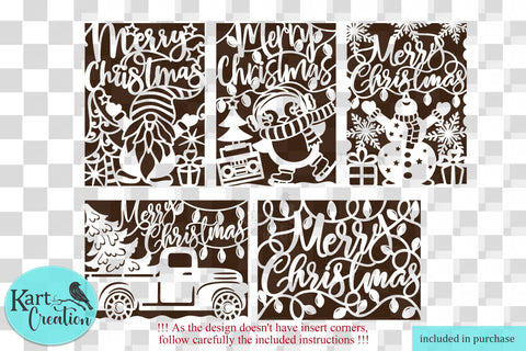 Cricut JOY Christmas cards set svg, Christmas cards bundle, Cricut Joy card svg, Merry Christmas Card svg SVG kartcreationii 