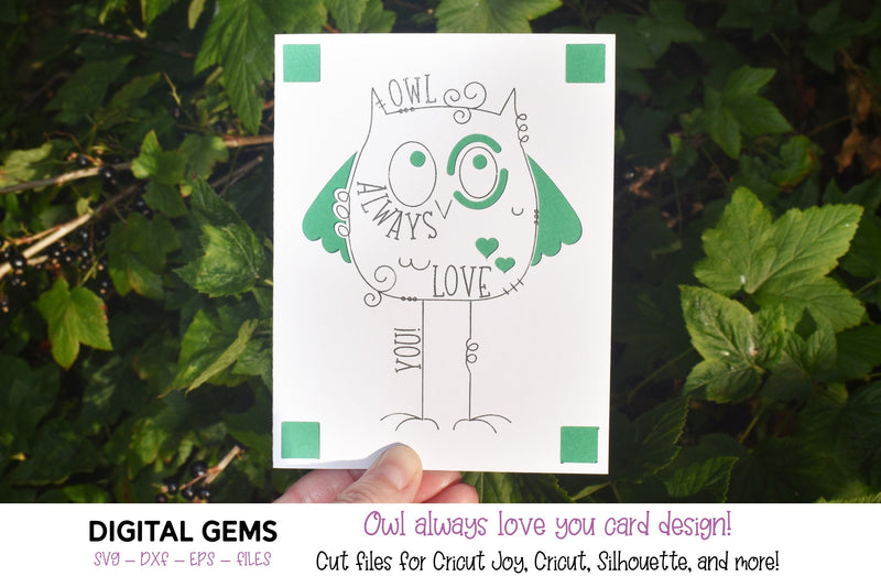 Cricut Joy SVG | Owl always love you Insert Greeting Card SVG Digital Gems 