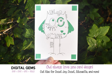 Cricut Joy SVG | Owl always love you Insert Greeting Card SVG Digital Gems 