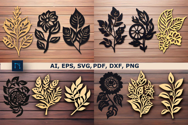 Cricut Leaf Laser Cut SVG Bundle SVG MD JOYNAL ABDIN 
