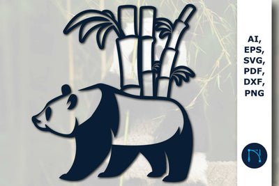 Cricut panda with bamboo SVG SVG MD JOYNAL ABDIN 