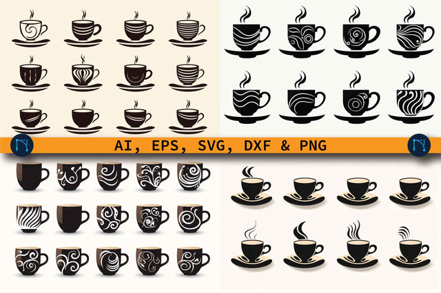 Cricut Paper Cut Coffee Cup SVG Bundle SVG MD JOYNAL ABDIN 