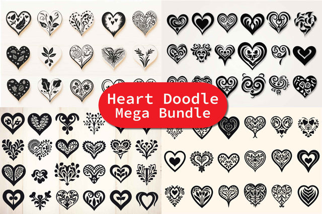 Cricut Paper Cut Heart Doodle SVG Bundle SVG MD JOYNAL ABDIN 