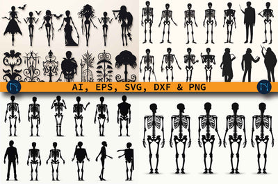 Cricut Paper Cut Skeleton SVG Bundle SVG MD JOYNAL ABDIN 