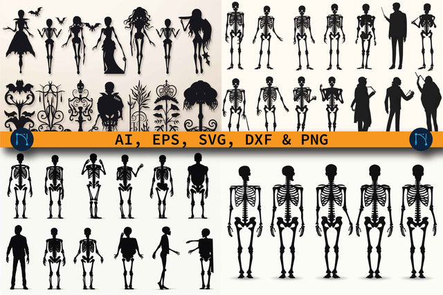 Cricut Paper Cut Skeleton SVG Bundle SVG MD JOYNAL ABDIN 