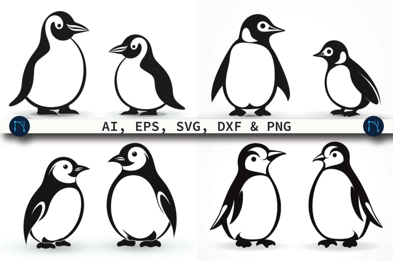 Cricut Penguin Vector Clipart Svg Bundle - So Fontsy