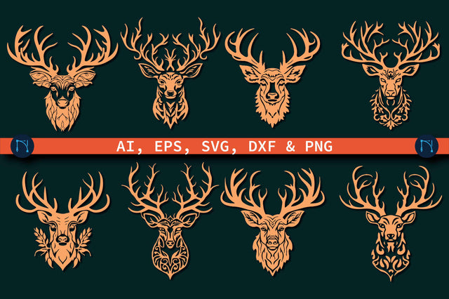Cricut Reindeer Face SVG Bundle SVG MD JOYNAL ABDIN 
