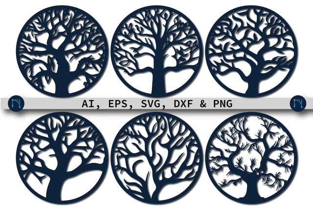 Cricut Round Tree and Leaves SVG bundle SVG MD JOYNAL ABDIN 