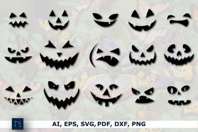 Cricut Scary Ghost Horror Face SVG Set SVG MD JOYNAL ABDIN 