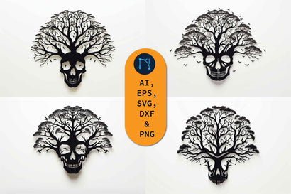 Cricut Skullcap With Tree SVG Bundle SVG MD JOYNAL ABDIN 