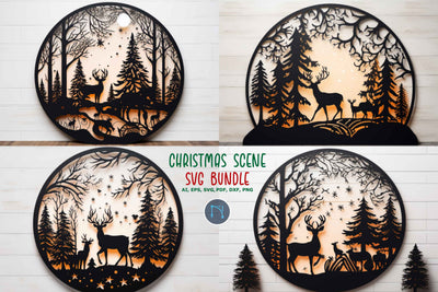 Cricut Winter Christmas Scene SVG Bundle SVG MD JOYNAL ABDIN 