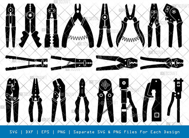 Crimping Pliers Silhouette, Crimping Pliers SVG, Pliers Svg, Tool Svg, Repair Svg, Crimping Pliers Bundle, SB00937 SVG ETC Craft 