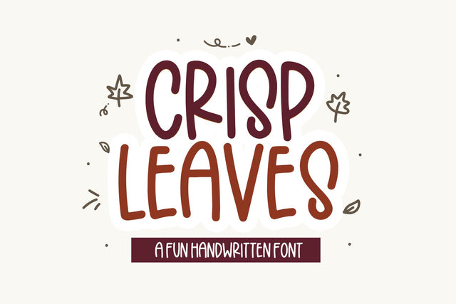 Crisp Leaves - Handwritten Font with Leaves Doodles Font KA Designs 