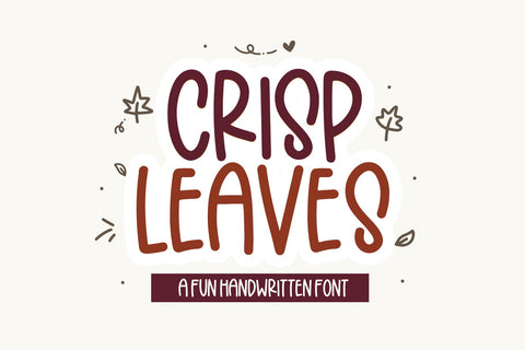 Crisp Leaves - Handwritten Font with Leaves Doodles Font KA Designs 
