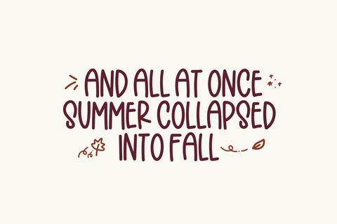 Crisp Leaves - Handwritten Font with Leaves Doodles Font KA Designs 