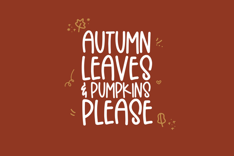 Crisp Leaves - Handwritten Font with Leaves Doodles Font KA Designs 