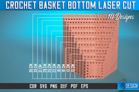 Crochet Basket Bottom Laser Cut SVG | Accessories Laser Cut SVG Design | CNC Files SVG Fly Design 