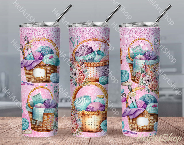 Crochet Knitting Tumbler PNG | SKINNY TUMBLER 20oz Sublimation _HelArtShop_ 
